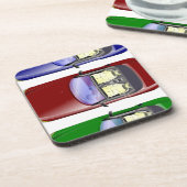 Kleurrijke auto's drankjes onderzetter (Linkerzijde)