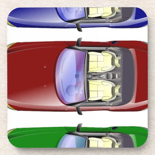 Kleurrijke auto's drankjes onderzetter (Voorkant)