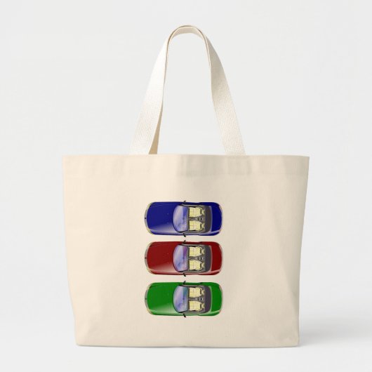 Kleurrijke auto's grote tote bag (Voorkant)