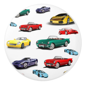 Kleurrijke auto's jongens Kinder Keramische Knop