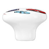 Kleurrijke auto's jongens Kinder Keramische Knop (Zijkant)