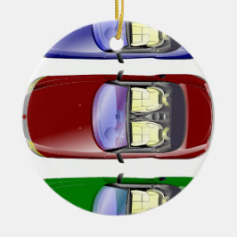 Kleurrijke auto's keramisch ornament