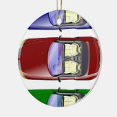 Kleurrijke auto's keramisch ornament (Links)