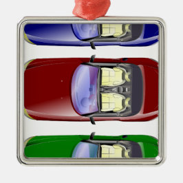 Kleurrijke auto's metalen ornament