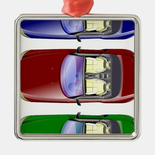 Kleurrijke auto's metalen ornament (Voorkant)