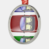 Kleurrijke auto's metalen ornament (Links)