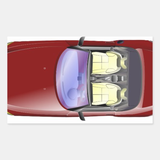 Kleurrijke auto's rechthoekige sticker (Voorkant)