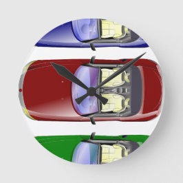 Kleurrijke auto's ronde klok
