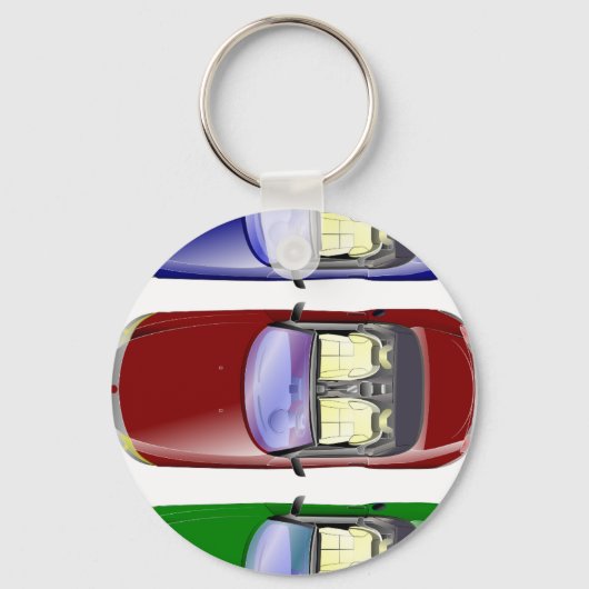 Kleurrijke auto's sleutelhanger (Voorkant)