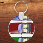 Kleurrijke auto's sleutelhanger (Voorkant)