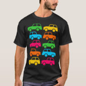 kleurrijke auto's t-shirt (Voorkant)