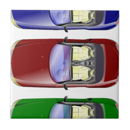 Kleurrijke auto's tegeltje