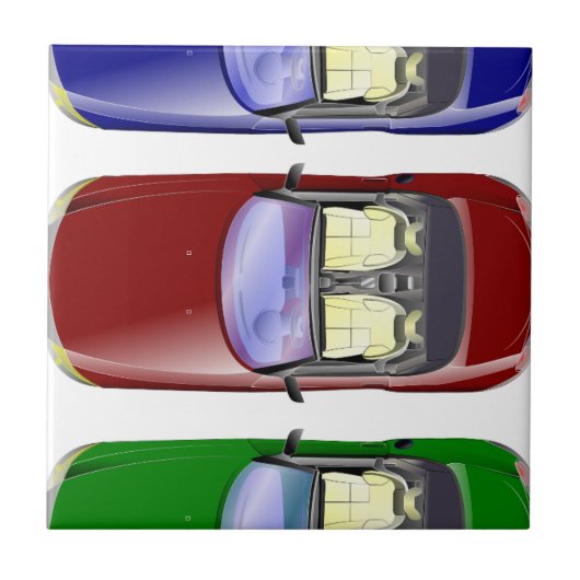 Kleurrijke auto's tegeltje (Voorkant)