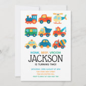 Kleurrijke Auto's Verjaardag Kaart (Voorkant)