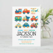 Kleurrijke Auto's Verjaardag Kaart (Staand voorkant)