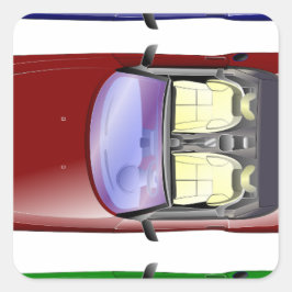 Kleurrijke auto's vierkante sticker