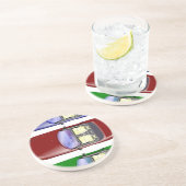 Kleurrijke auto's zandsteen onderzetter (Zijkant)