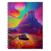 Kleurrijke autoscène notitieboek (Voorkant)