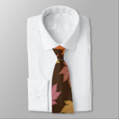 Kleurrijke Autumn Maple-bladeren op donkerbruin Stropdas (Gebonden)