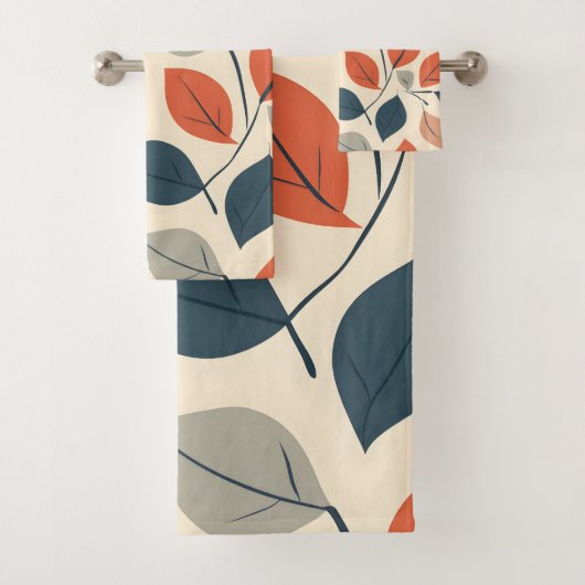 Kleurrijke autums bladeren patroon bad handdoek (Insitu)