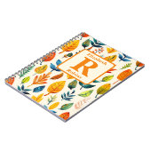 Kleurrijke autums laat boho gepersonaliseerd monog notitieboek (Linkerzijde)