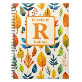 Kleurrijke autums laat boho gepersonaliseerd monog notitieboek