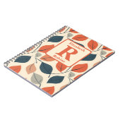 Kleurrijke autums laat boho gepersonaliseerd monog notitieboek (Linkerzijde)