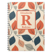 Kleurrijke autums laat boho gepersonaliseerd monog notitieboek (Voorkant)