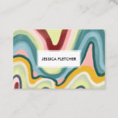 Kleurrijke avy Stripes minimalistisch koel Modern Visitekaartje (Voorkant)