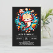 Kleurrijke Axolotl Boho verjaardag Kaart (Staand voorkant)