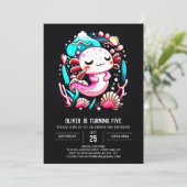 Kleurrijke Axolotl Waterverf Verjaardagsviering Kaart (Staand voorkant)