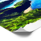 Kleurrijke Azoren Atlantische eilanden Waterverf Poster (Hoek)