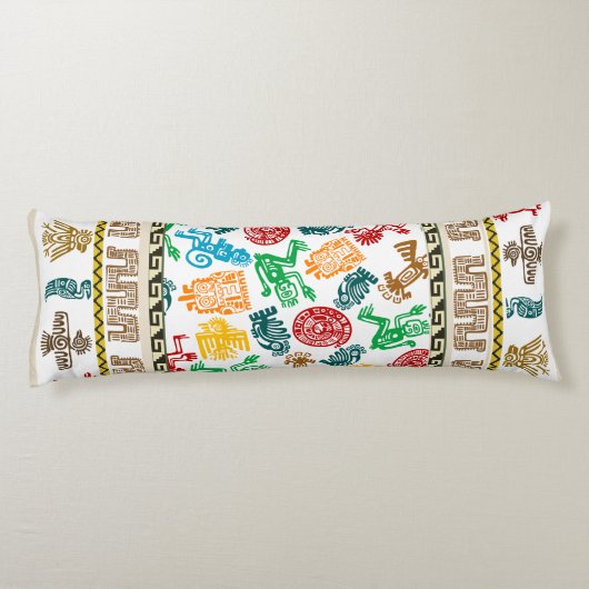 Kleurrijke Aztec Patterned Lichaamskussen (Achterkant)