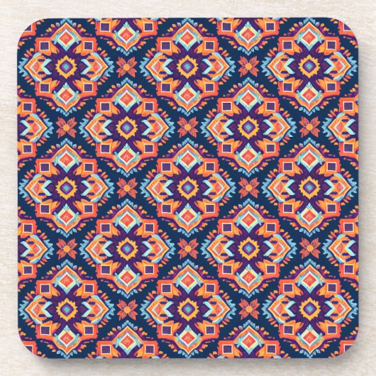 Kleurrijke Azteekse Patroon Onderzetters - Set van (Voorkant)