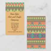 Kleurrijke Azteekse Patroon Zuidwest Geometrische  Visitekaartje (Voorkant / Achterkant)