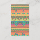 Kleurrijke Azteekse Patroon Zuidwest Geometrische  Visitekaartje (Achterkant)