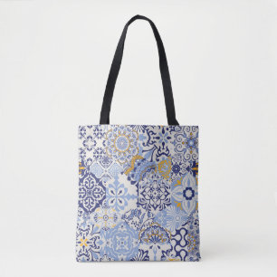 Kleurrijke Azulejos tegels: handgetekend patroon. Tote Bag