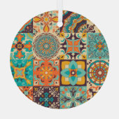 Kleurrijke Azulejos Traditionele Tegels Set Glas Ornament (Achterkant)