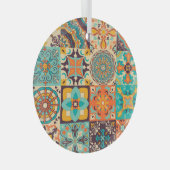 Kleurrijke Azulejos Traditionele Tegels Set Glas Ornament (Voorkant Rechts)