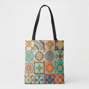 Kleurrijke Azulejos Traditionele Tegels Set Tote Bag