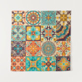 Kleurrijke Azulejos Traditionele Tegels Set Wandkleed (Voorkant (horizontaal))