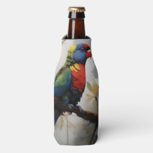 Kleurrijke baars: een regenboog Loriket in de boom Flesjeskoeler