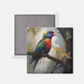 Kleurrijke baars: een regenboog Loriket in de boom Magneet (Voorkant / Achterkant)