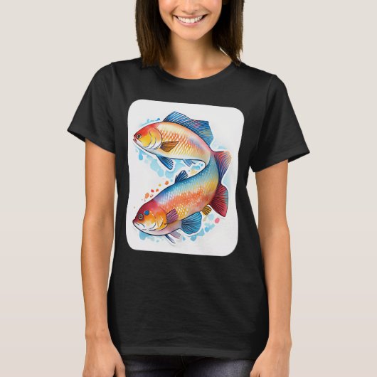Kleurrijke baars t-shirt (Voorkant)