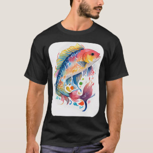 Kleurrijke baars t-shirt