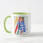 Kleurrijke Baby Boy Foto Geboorterecord Eenvoudig Mok (Links)