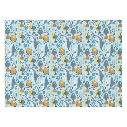 Kleurrijke Baby Boy Verjaardagsfeestje Decor Zee S Tafelkleed (Voorkant (Horizontaal))