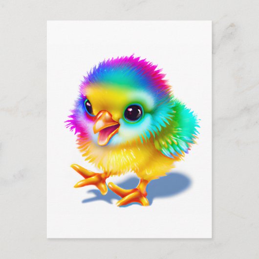 Kleurrijke Baby Chicken Briefkaart (Voorkant)