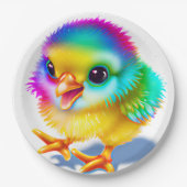 Kleurrijke Baby Chicken Papieren Bordje (Voorkant)