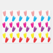 Kleurrijke Baby Footprint Patroon Inpakpapier Vel (Voorkant 2)